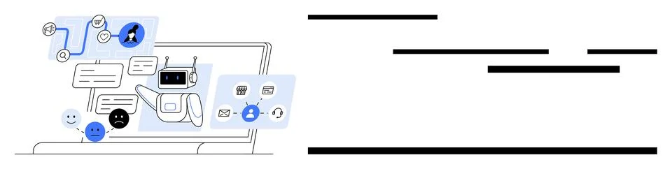 AI Chatbot and Messaging Interface for Customer Support or Online Interacti.. Ilustração Stock