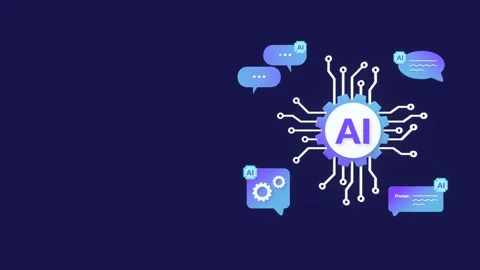 AI Chatbot Animation. Digital Interaction, Machine Learning &amp; Automation Concept Stock Footage 311174438