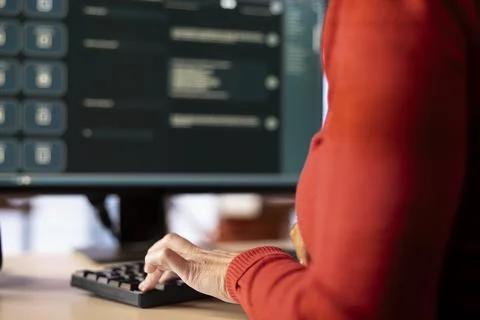 AI chatbot application displayed on a desktop computer for solutions Stock Photos