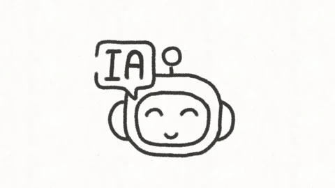 AI Chatbot Artificial Intelligence Hand Drawn Animation Stock Footage 341802290