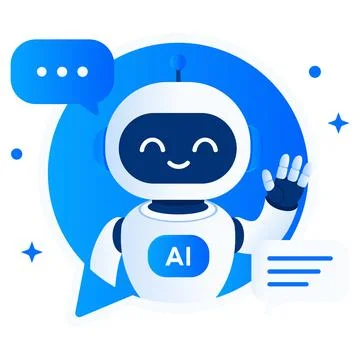 AI Chatbot Assistant Minimal Vector Illustration Stock Illustration