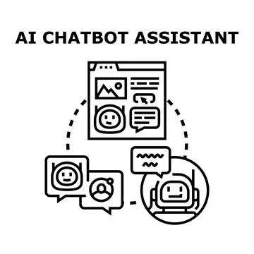 Ai chatbot assistant providing online customer support service 스톡 일러스트
