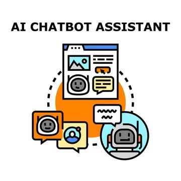 Ai chatbot assistant providing online customer support service Stock Illustration