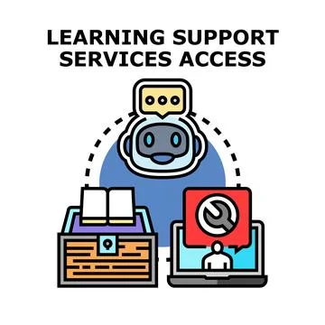 Ai chatbot assisting students accessing educational support services Stock Illustration