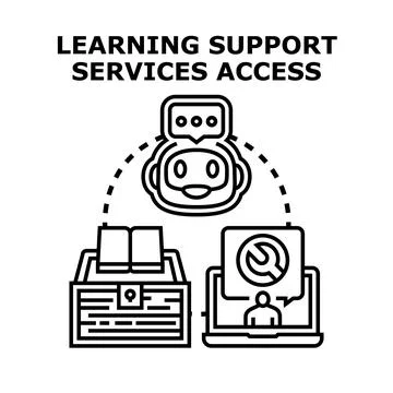 Ai chatbot assisting students accessing educational support services Stock Illustration