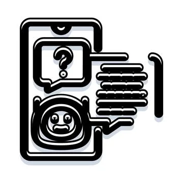 Ai chatbot assisting user with customer support issue Stock Illustration