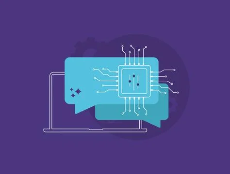 AI chatbot automation - customer support with neural network integration ai Illustrazione stock