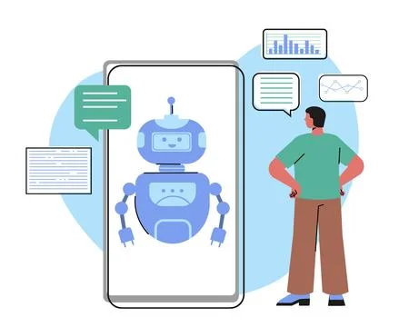 AI chatbot communication concept. Vector illustration 스톡 일러스트