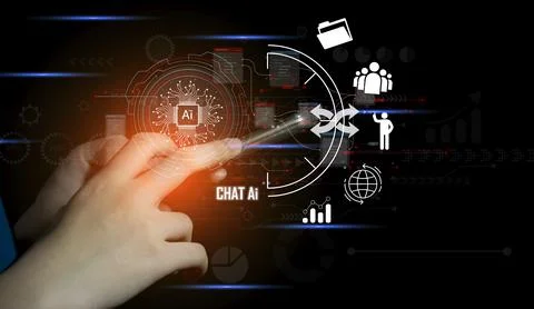 The AI ChatBot concept is unique in that it can interact as naturally as a .. Stock Photos