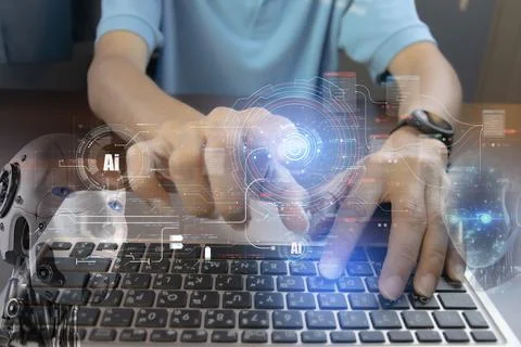 The AI ChatBot concept is unique in that it can interact as naturally as a .. Stock Photos