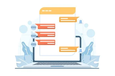 AI chatbot conversation with customer concept Stock Illustration