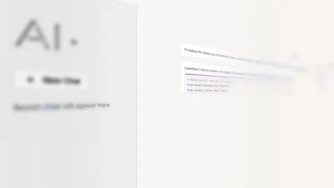AI Chatbot Desktop Interface - Data Analysis Stock Footage 340876298