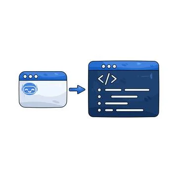 AI chatbot generating code Illustrazione stock