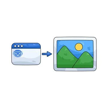 AI chatbot generating images Ilustração Stock