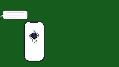 AI Chatbot on Green Screen Mobile Interface Animation Stock Footage 329539690