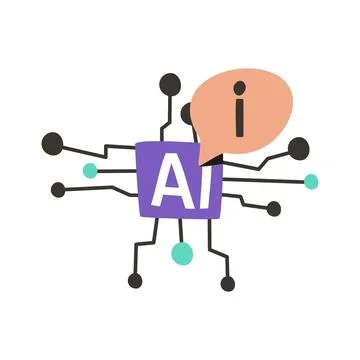 AI Chatbot Information Speech Bubble Flat Vector Icon Stock Illustration