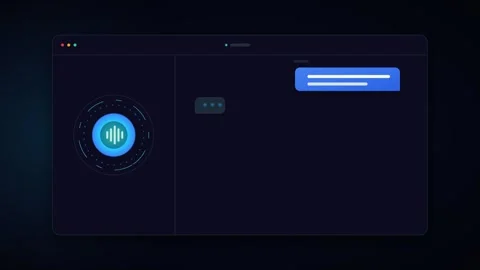 Ai chatbot interface animation with voice assistant waveform and text respo.. Stock Footage 337558209