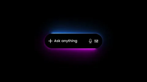 AI chatbot interface with Ask anything text animation Stock Footage 341797098