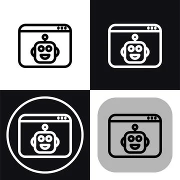 AI Chatbot Interface Icon: Smart Virtual Assistant on Website イラスト素材