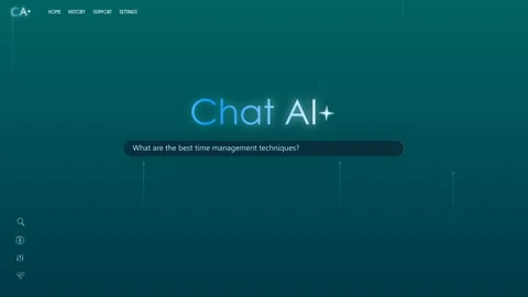 AI Chatbot Interface with Productivity and Fitness Tips  4K Animated UI Stock Footage 317709038