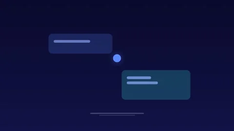 Ai chatbot llm conversation UI neon concept loop 動画素材 342615736