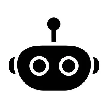 Ai chatbot mascot vector illustration cute minimal solid black robot bot fa.. イラスト素材