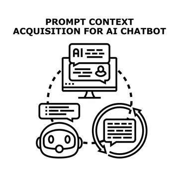 Ai chatbot processing user prompt context Stock Illustration