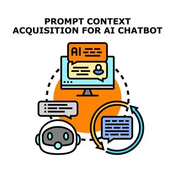 Ai chatbot processing user prompt context Stock Illustration
