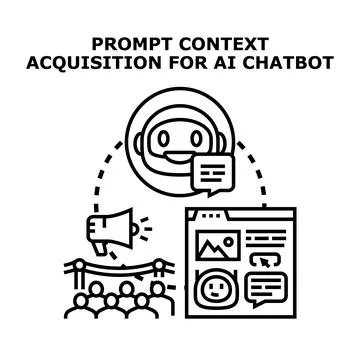 Ai chatbot prompt context acquisition concept development Stock Illustration
