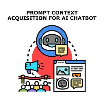 Ai chatbot prompt context acquisition concept development Stock Illustration