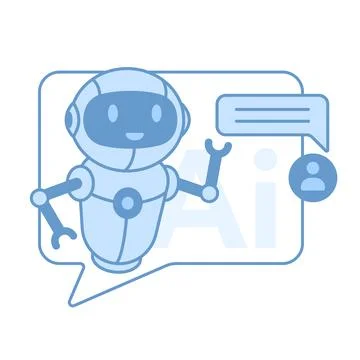 AI chatbot robot inside speech bubble 스톡 일러스트