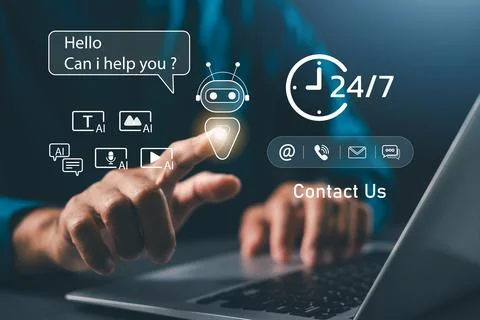 AI chatbot support 24-7 virtual assistant contact customer service automati.. Photos