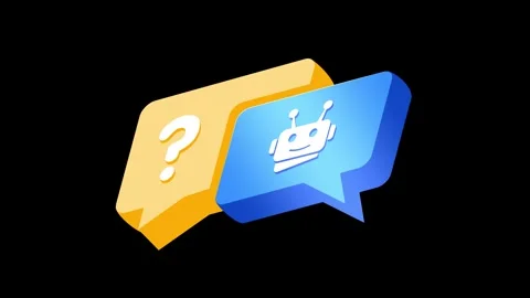 AI chatbot support animation answers questions instantly. Customer service Stock Footage 323345594