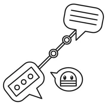 AI Chatbot Support Linear Vector Illustration Stock Illustration