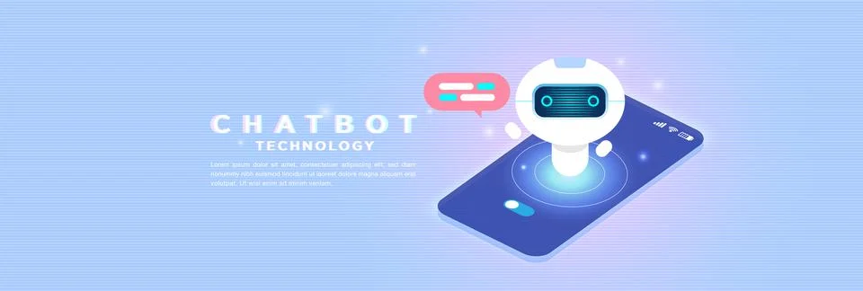 AI chatbot technology with digital assistant on smartphone. Virtual custome.. Stock Illustration