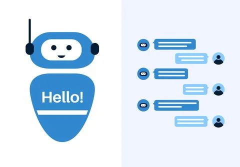 AI chatbot technology Stock Illustration