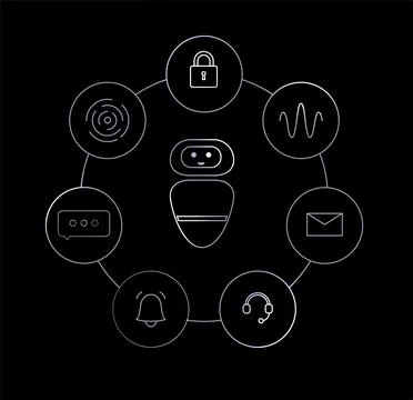AI chatbot technology Stock Illustration