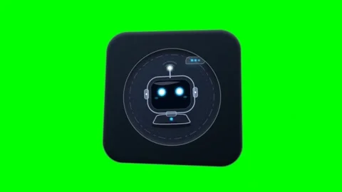 AI Chatbot Virtual Assistant Card With Green Screen Background. 库存影片 346683310