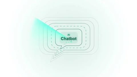 AI chatbot virtual assistant concept with nested speech bubble outlines 動画素材 344553131