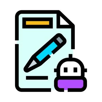 Ai chatbot writing content and generating articles Stock Illustration