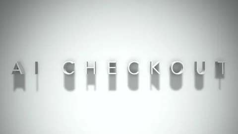 Ai checkout 3D title animation with shadows on a white background Stock Footage 296915113