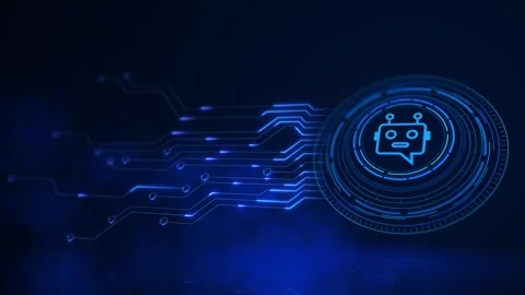 AI chip advanced technology center digital interface virtual space, cutting edge Stock Footage 295168580