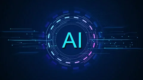 AI chip advanced technology center digital interface virtual space, cutting edge Stock Footage 295214679