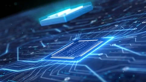 AI chip of artificial intelligence computer Stock Footage 202108684