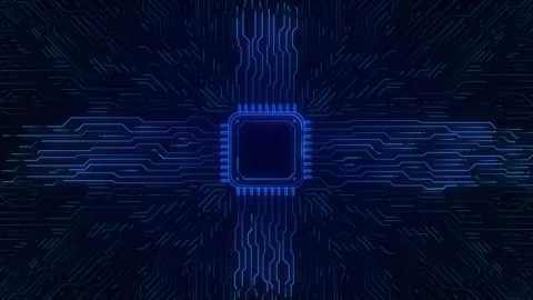AI chip background data processing Circuit board line light Digital Technology Stock Footage 295175351