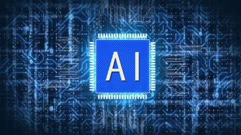 AI Chip Circuit Board Background Stock Footage 333394677