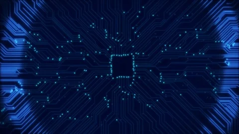 AI chip CPU circuit Circuit Board backgrounds. Computer Processing data mining Video stock 278709561