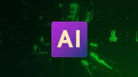 AI chip floating in circuit grid Stock Footage 304258030