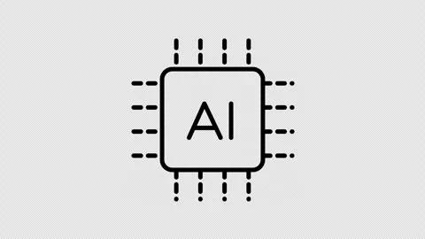 AI Chip Icon Animation Seamless Loop 4K Transparent Background 스톡 동영상 325825484