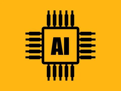 AI Chip Icon Artificial Intelligence in Human Head. Creative Digital Skills.. Stockillustratie
